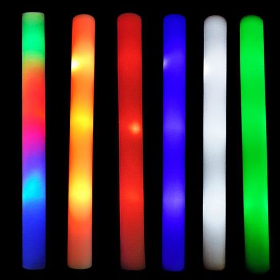 Lot De 20 Bâtons Lumineux En Mousse - Lumière Blanche Clignotante - Fournitures De Fête Pour Mariage, Anniversaire, Rave, Concert, Halloween