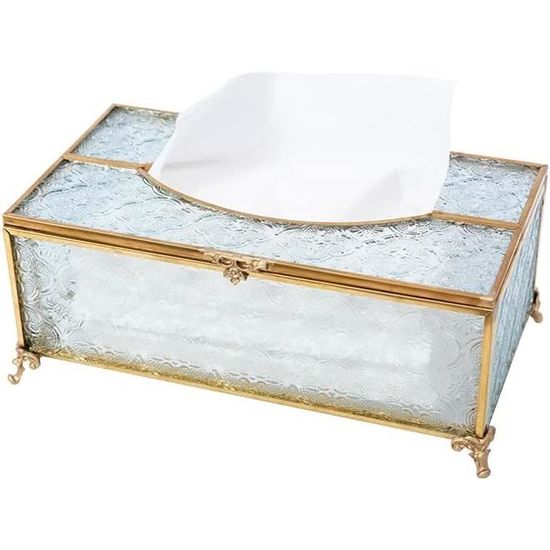 Boîte à Mouchoirs Design Vintiquewise – Velours Blanc – 25,4 X 12,7 X 8,9 Cm – Élégante Et Pratique