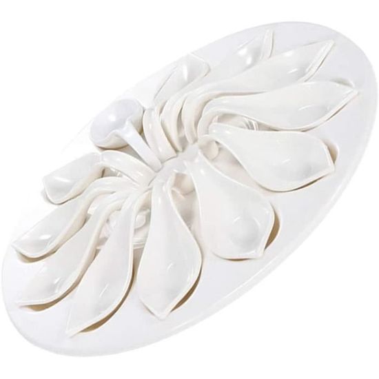 Lot De 6 Cuillères De Service En Céramique Blanches - Louches Simples Pour Cuisine