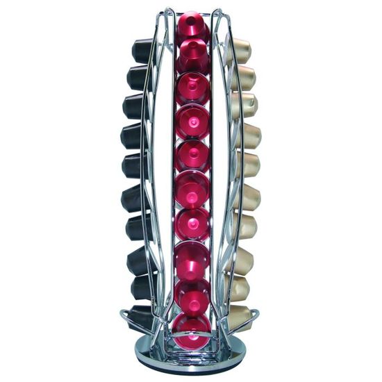 Porte Capsules Nespresso Tournant - 40 Capsules - Support Métal 360° - Noir