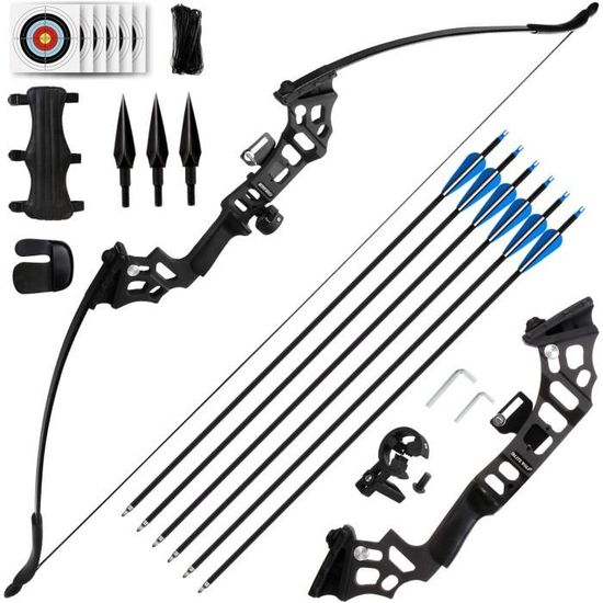 Arc De Chasse Adulte 30 Livres Takedown Classique + 6 Flèches Carbone - Set Complet Pour Débutants