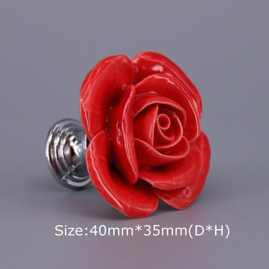 Bouton de tirage,Poignées de porte rouges en céramique,1 pièce,pour ...