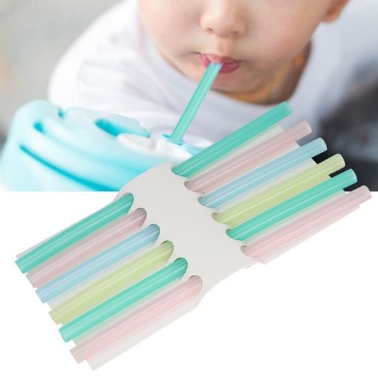 HURRISE Paille réutilisable 6pcs pailles à boire réutilisables souples en  silicone pailles flexibles pour les enfants de plus de