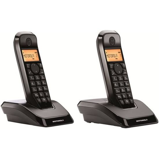 Motorola Startac S1202 Téléphone sans fil avec ID d'appelant DECT\GAP noir + combiné supplémentaire