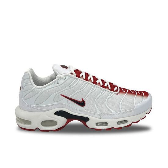 Baskets Nike Air Max Plus TN Blanc Rouge 45 1 2 Lacets Homme