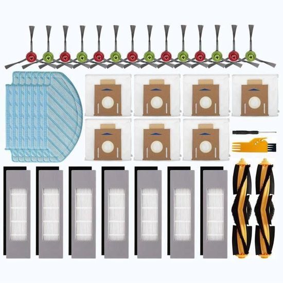 Kit Accessoires Pour Robot Aspirateur ECOVACS DEEBOT MINI - 3 Chiffons, 2 Sacs Poussière, 4 Brosses Latérales