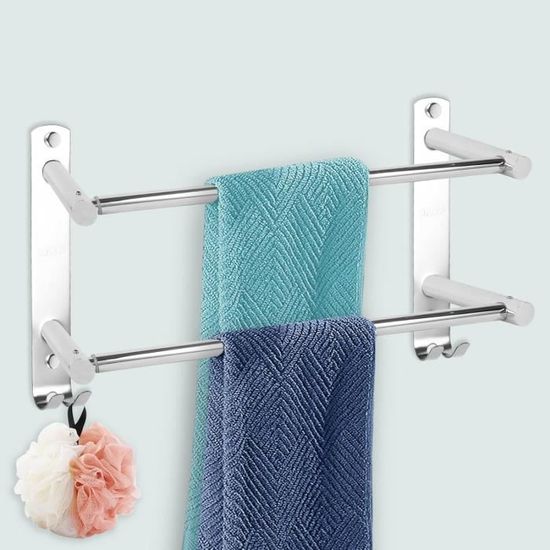 Porte-serviettes Pour Radiateur 30/40/50 Cm - Acier Inoxydable, Fixation Sans Perçage - Rangement Salle De Bain - 6