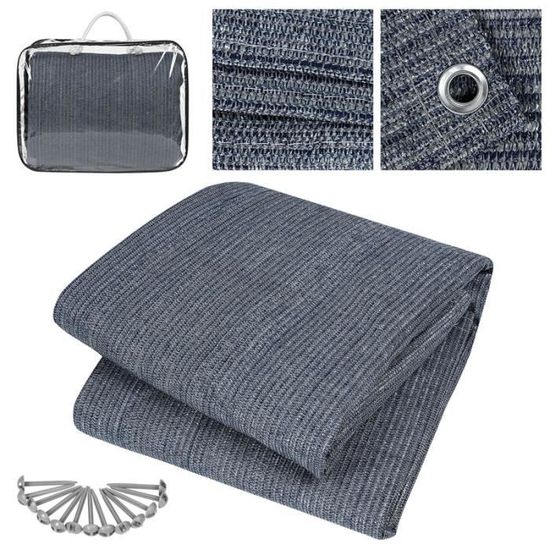 Tapis De Camping YUENFONG En PEHD – œillets Alu, Piquets Inclus, Lavable Et Antidérapant