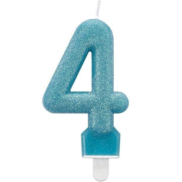 Amscan bougie '4' bleu 7 cm