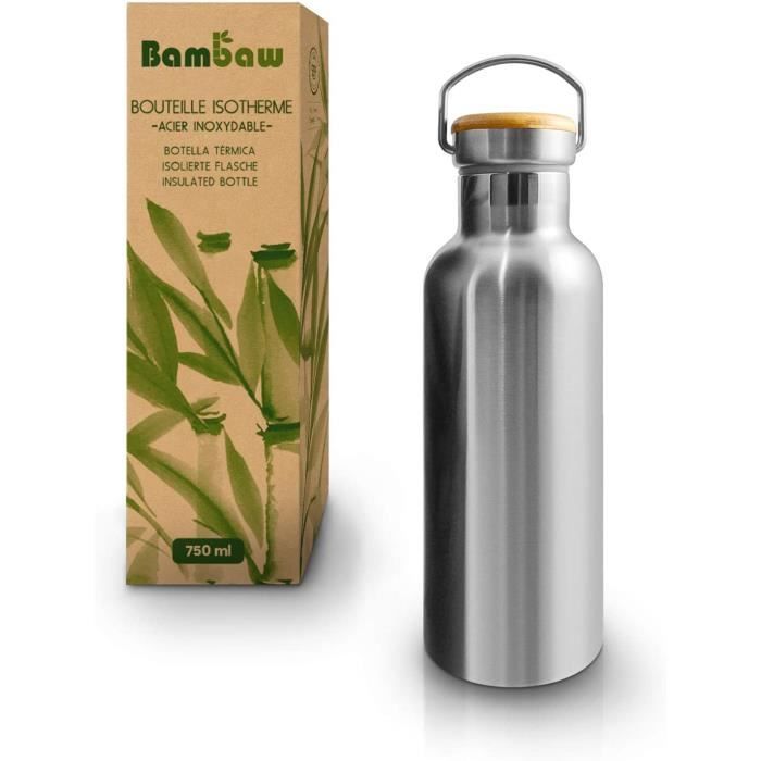 Gourde INOX 750 ML - Bouteille Thermos - Bouteille Isotherme - Gourde écologique - Gourde réutilisable - Gourde Acier Inoxydable san