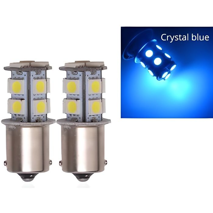 BA15S LED Ampoule P21W 13 SMD Bleu Cristal Veilleuses pour voitures et motos