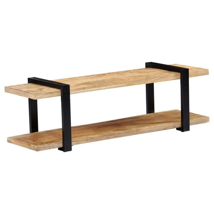 Meuble télé buffet tv télévision design pratique 130 cm bois de manguier massif 2502035