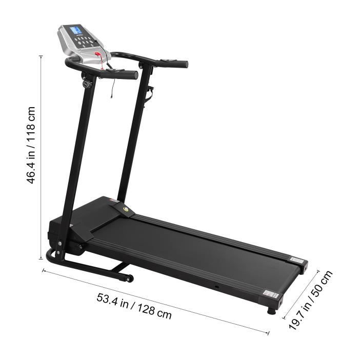 Tapis de course pliable - Noir - 1 à 10 Km/h
