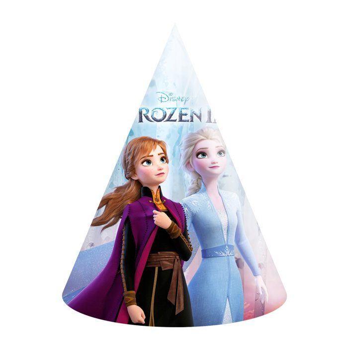 6 Chapeaux de fête en carton La Reine des Neiges 2 - Coloré