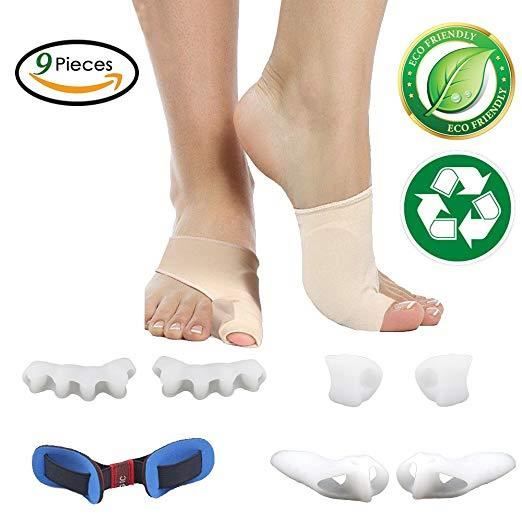 Bunion Corrector et Bunion Relief Protector Manches Kit, Séparateurs d'orteils Entretoises Lisseurs Traiter
