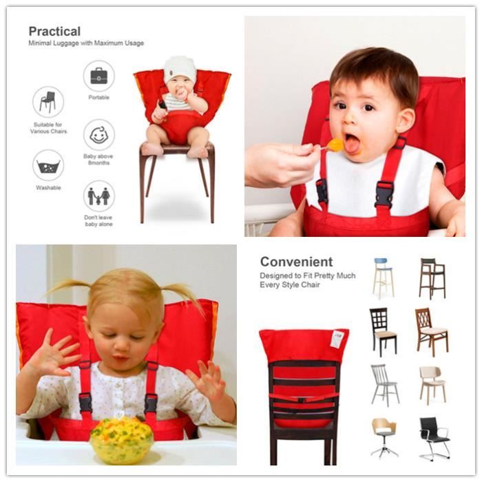 Chaise de voyage portative et siège de sécurité Ceinture de sécurité pour bébés et tout-petits avec siège à sangles.