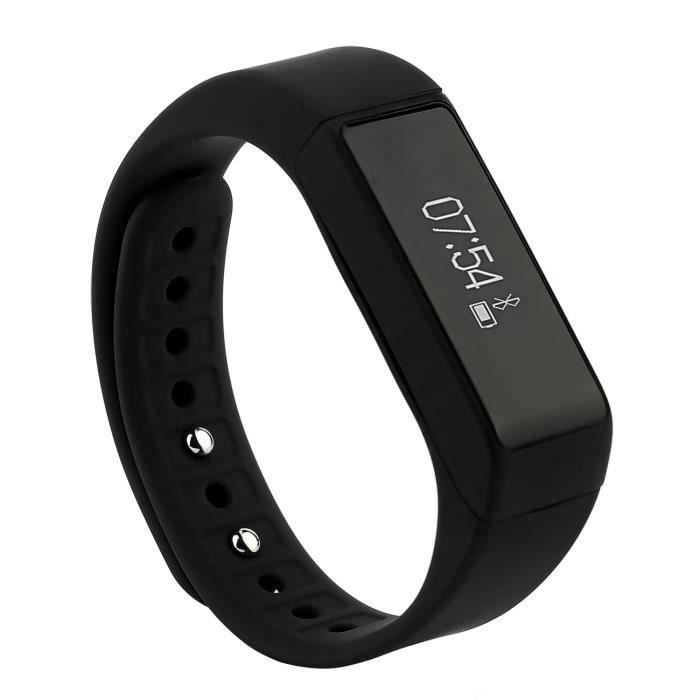 Tera I5 Plus Smart Bracelet d'activité connecté avec Bluetooth 4.0 podomètre calories sommeil surveillance pour smartphone (noir)