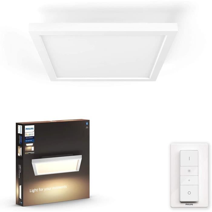 PLAFONNIER Philips Lighting Hue White Ambiance AURELLE Panneau LED 30 x 30 cm 24,5 W compatible Bluetooth - Blanc (tél&ea479