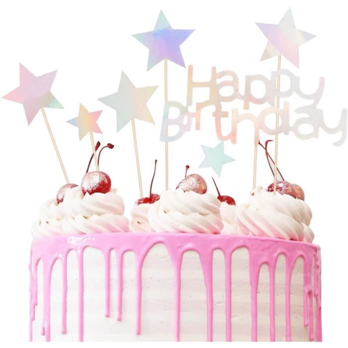 CAKE PHIR Gacircteau Anniversaire Deacutecoration Cake Topper Deacutecorations Cupcake Toppers avec Etoile pour Mariages Anniv751