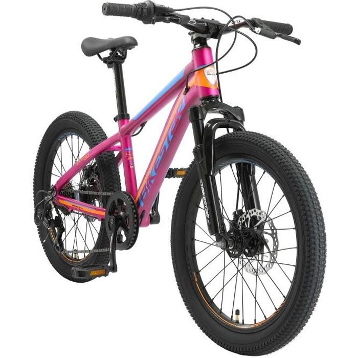 BIKESTAR | VTT | 20 Pouces de 6 ans | 7 vitesses Shimano avec frein à disque Hardtail | Berry