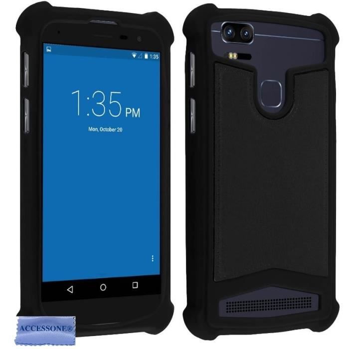 Etui Coque Gel Silicone Incassable Pour Logicom Le Connect Noir( 5.45 pouces)