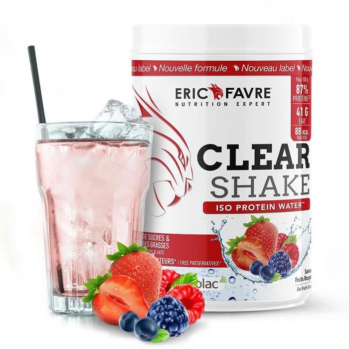 Eric Favre - Clear Shake - Iso Protein Water - Proteines - Fruits rouges - 500g