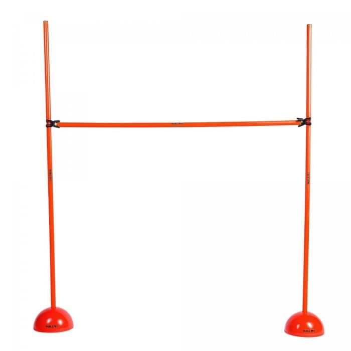 Haie d'entraînement - barre d'obstacle rouge pour saut, travail d'agilité et de coordination - Hauteur ajustable : 10,5 cm à 150 cm
