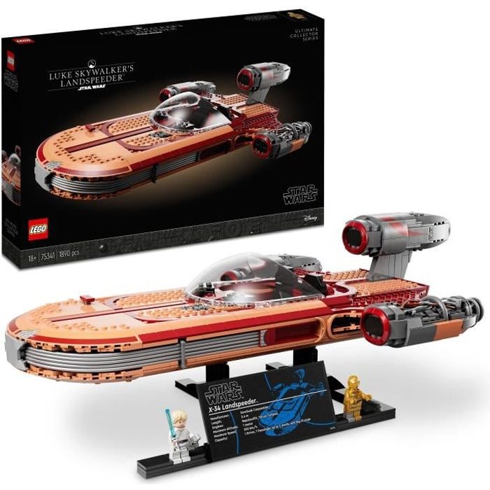 LEGO® Star Wars™ 75341 Landspeeder™ de Luke Skywalker, modèle de vaisseau spatial, adultes, série Ultimate Collector