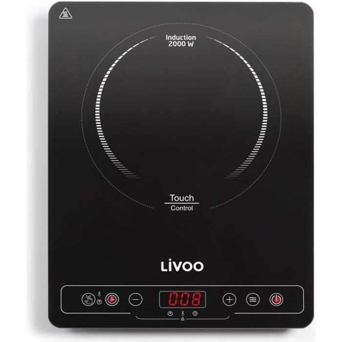 LIVOO DOC235 Plaque à induction Simple - 22cm - de 60° à 240° - Noir
