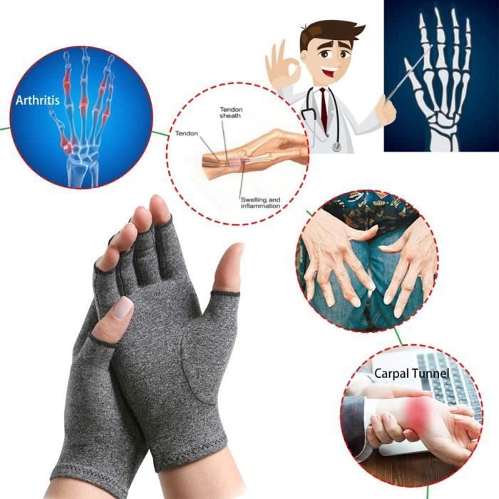 Gants de soutien du poignet en coton pour hommes et femmes, 1 paire, soulagement de la douleur des articulations, attelle de main, b