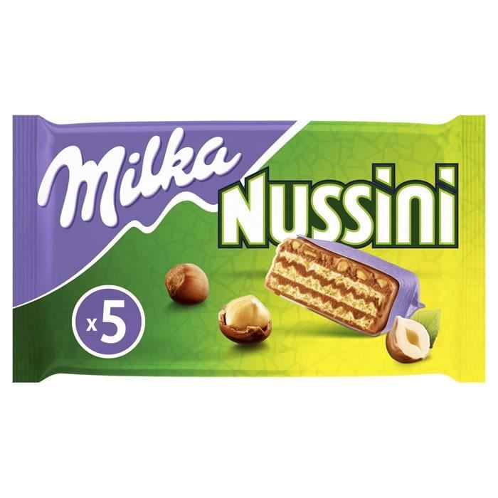 LOT DE 3 - MILKA : Nussini Gaufrettes croustillante fourée crême noisette 157g