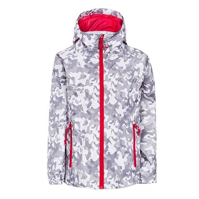 Trespass - Imperméable pliable Qikpak - Enfant (Camouflage blanc)