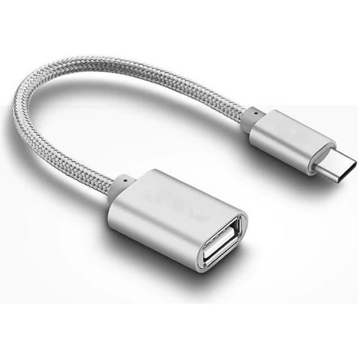 OEM - Adaptateur Type C/USB pour Manette Nitendo Switch Smartphone & MAC USB-C Clef Connecteur - couleur:ARGENT