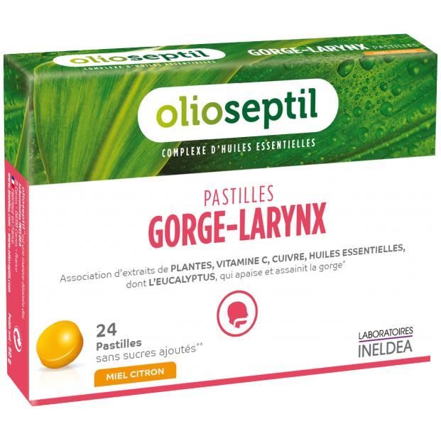 Ineldea Olioseptil Pastilles Gorge-Larynx Miel Citron 24 pastilles