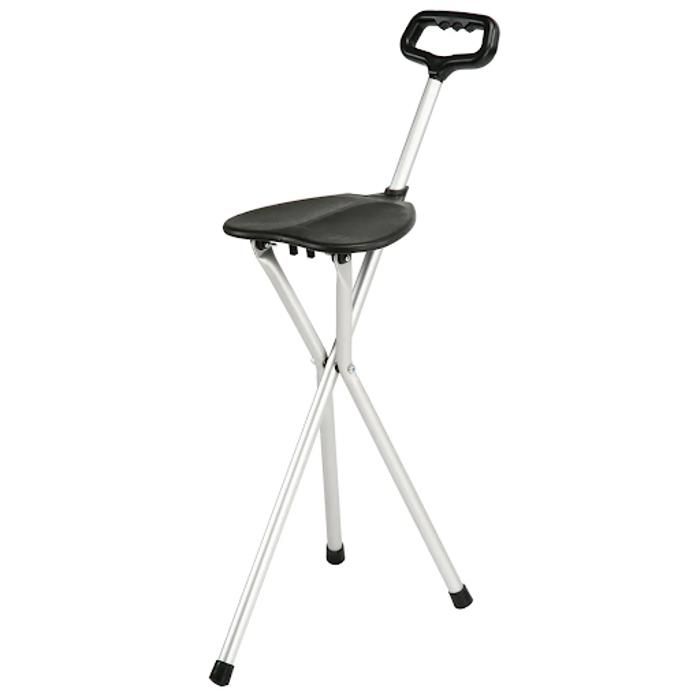 Canne en aluminium | Canne orthopédique | Avec siège rabattable et pognée ergonomique