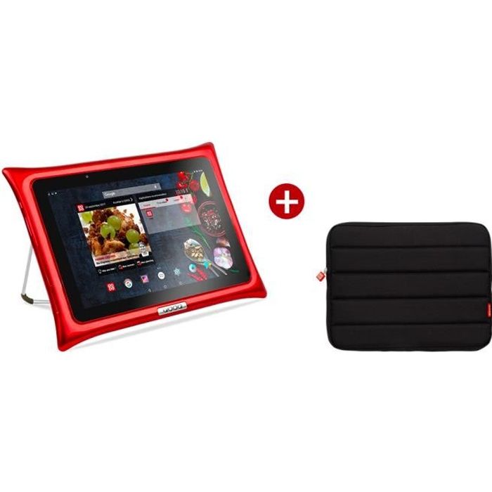 Tablette Android Qooq Ultimate rouge 10 pouces + housse QOOQ