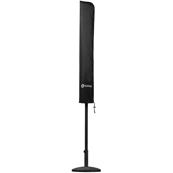 Housse de Protection pour Parasol Ø 200 cm x 150 cm/200 cm x 125 cm, Noir