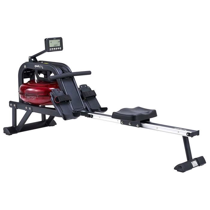 Rameur Turbine à Eau - SportPlus, SP-MR-011, Pliable, 8 Niveaux de résistance, Silencieux, Siège avec roulement à Billes