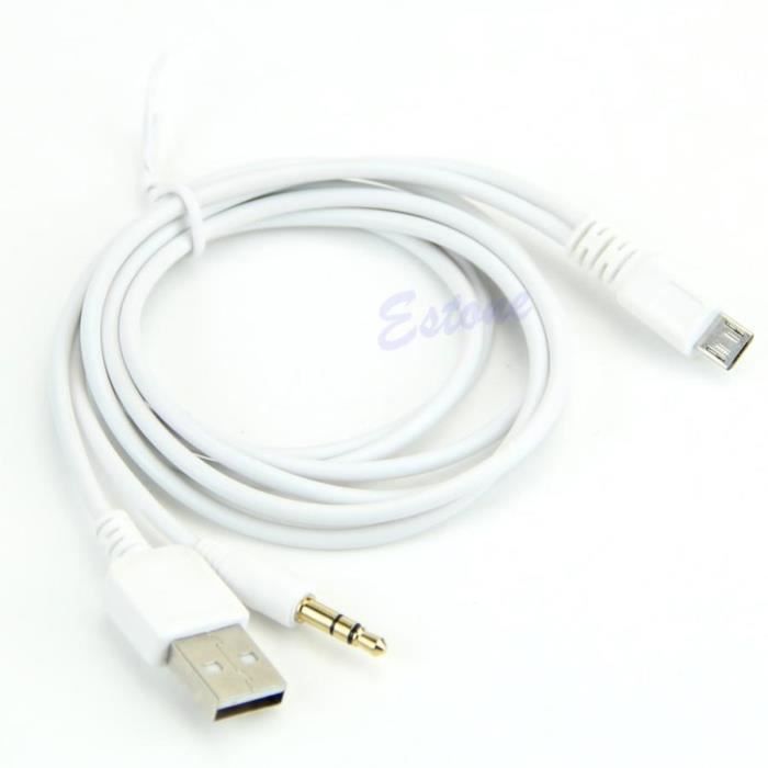 Car Cable Audio Jack USB Dock Lightning Micro USB iPhone Ipad iPod