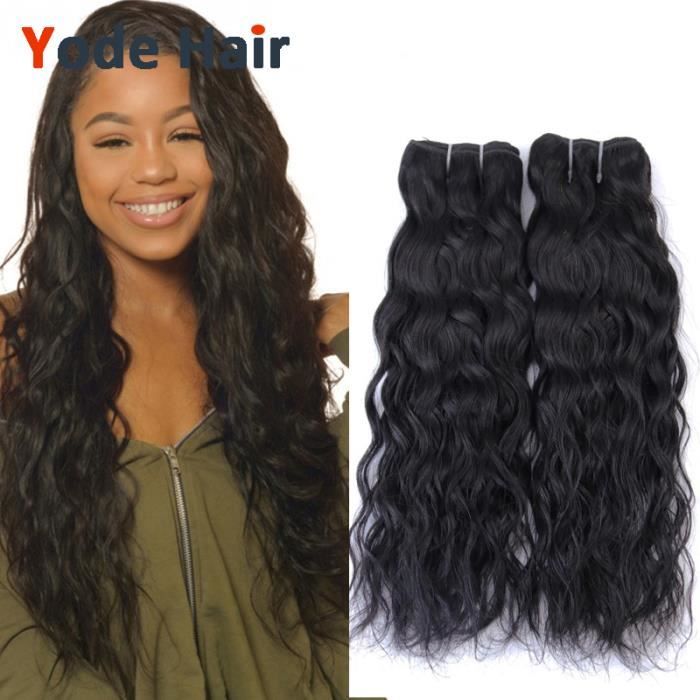 2 paquet meches 100g/p cheveux humains indiens naturels water wave 18+20pouces