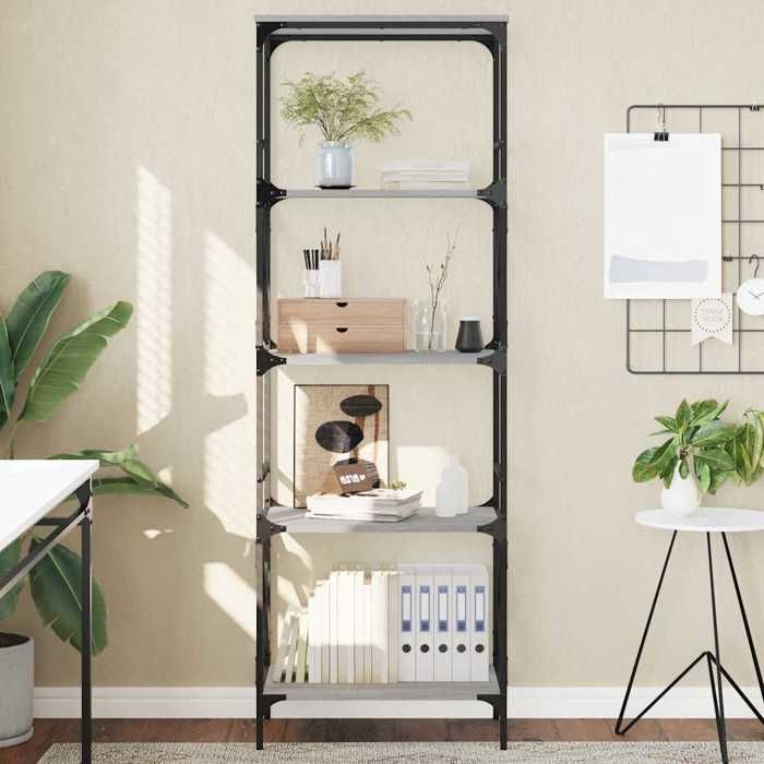 vidaXL Bibliothèque à 5 niveaux sonoma gris 59x35x171 cm 837625