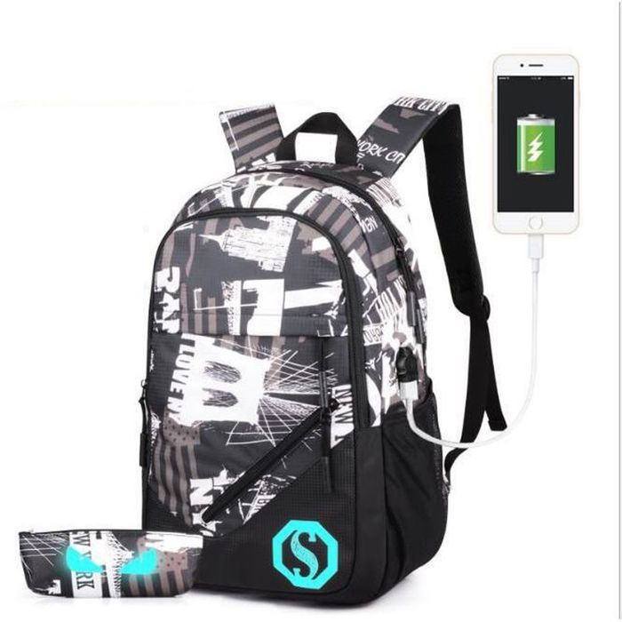 Sac à Dos Scolaire Et Voyage 15 Pouces - Polyester Imperméable, 37x16x45 Cm, Multifonction Pour Garçons Et Filles