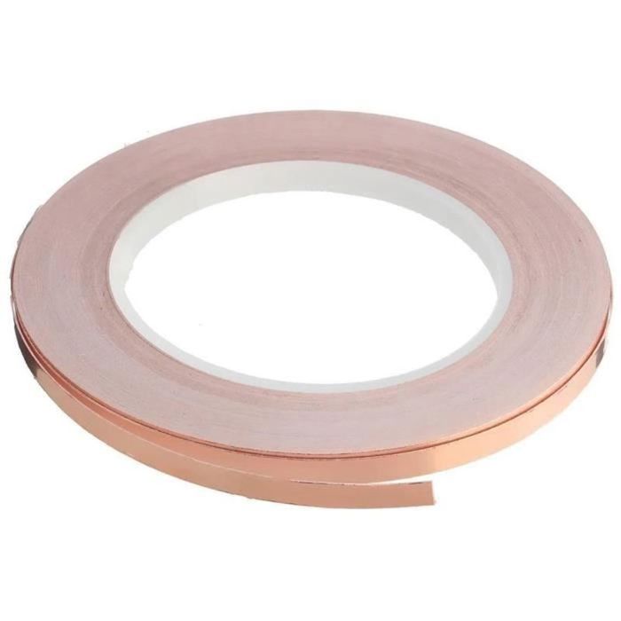 Ruban De Cuivre Conducteur - 2 Rouleaux De 8mm X 50m - Parfait Pour Blindage EMI, Circuits En Papier Et Réparations électroniques - 2