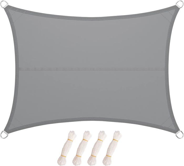 Voile D'ombrage UIRWAY 3x4m - 95% Protection UV, Tissu HDPE Respirant, Couleur Sable