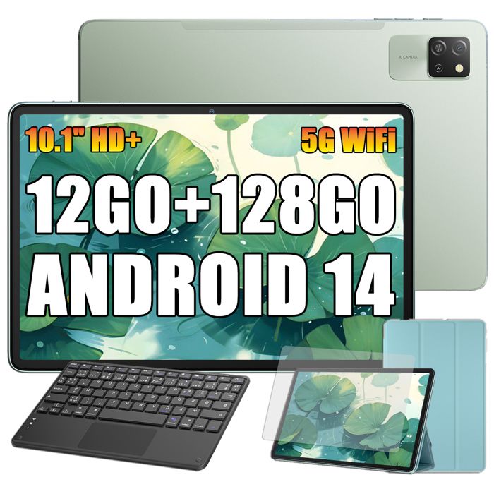 Blackview Tab 60 Pro Tablette Tactile 10.1 HD+ IPS Android 1412Go+128Go/SD 1 To5100mAh(10W) Wifi 5 Vert Avec Clavier K1