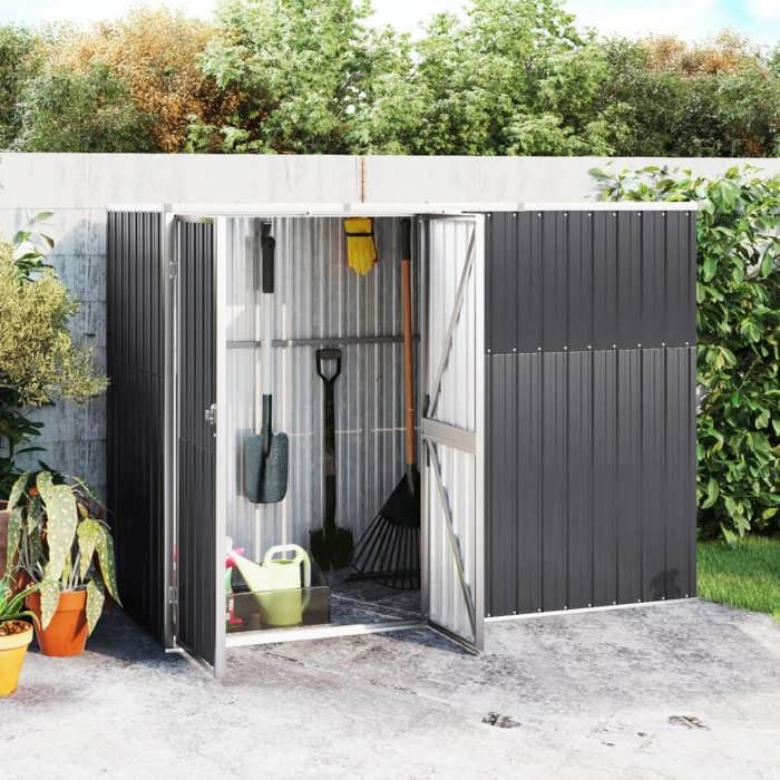 Cache de rangement extérieur/ Abri à outils de jardin - VIDAXL - anthracite 225x89x161cm acier galvanisé CC71819075