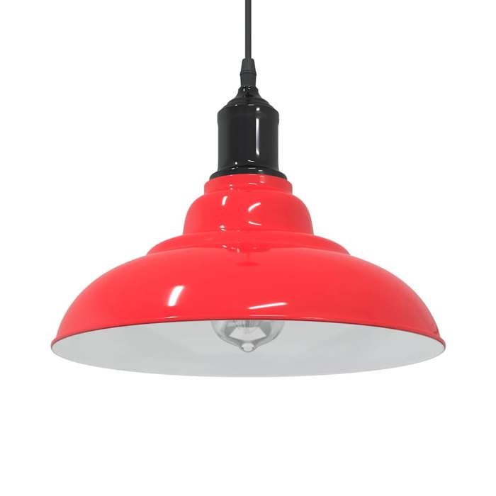 vidaXL Lampe suspendue réglable hauteur E27 rouge brillant Ø31cm métal éclairage suspendu éclairage suspendu de cuisine 4103441