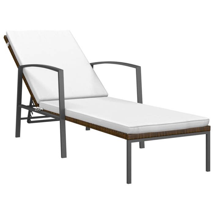 Bon plan Transat extérieur JILI HOT Chaises longues lot de 2 avec table Résine tressée pour campingjardin