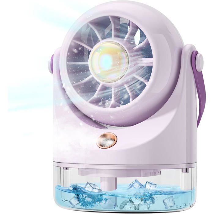 Ventilateur colonne - CHOUMICHA SAVEURS FRANCE AGRO - Portable - 3 vitesses - Rechargeable - Brumisateur