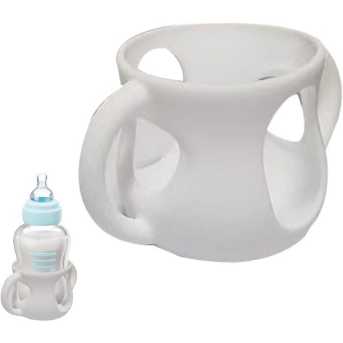 2 Poignées De Biberon En Silicone Pour Col Large - Préhension Facile Bébé Rose & Bleu